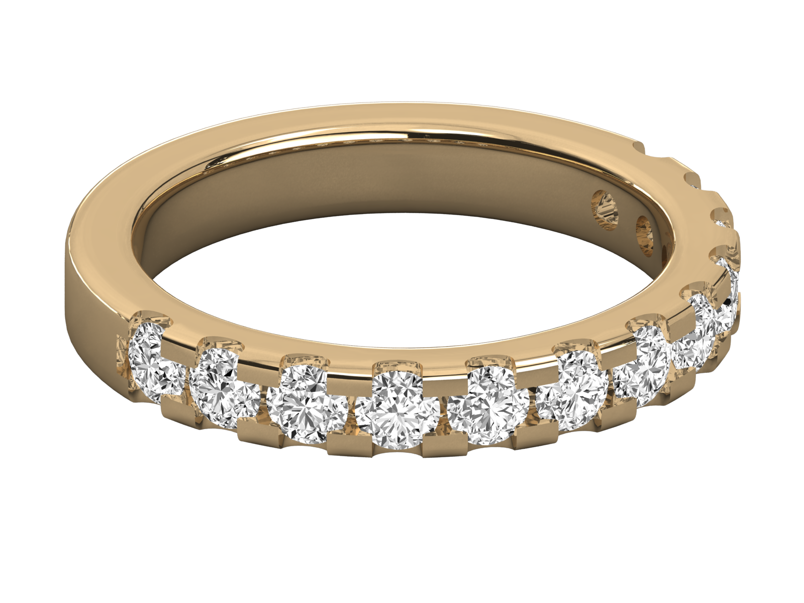 10K GOLD  LAB GROWN DIAMOND LADIES BAND RING.