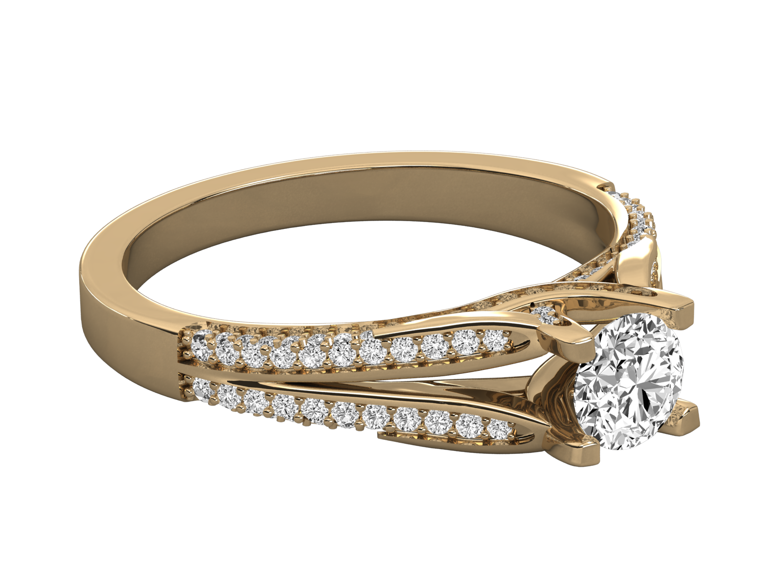10K GOLD SOLITAIRE DIAMOND LADIES BRILLIANT RING.