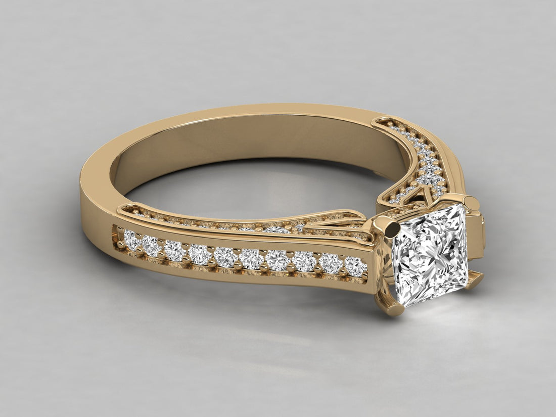 9K SOLITAIRE  LAB GROWN DIAMOND LADIES  RING.