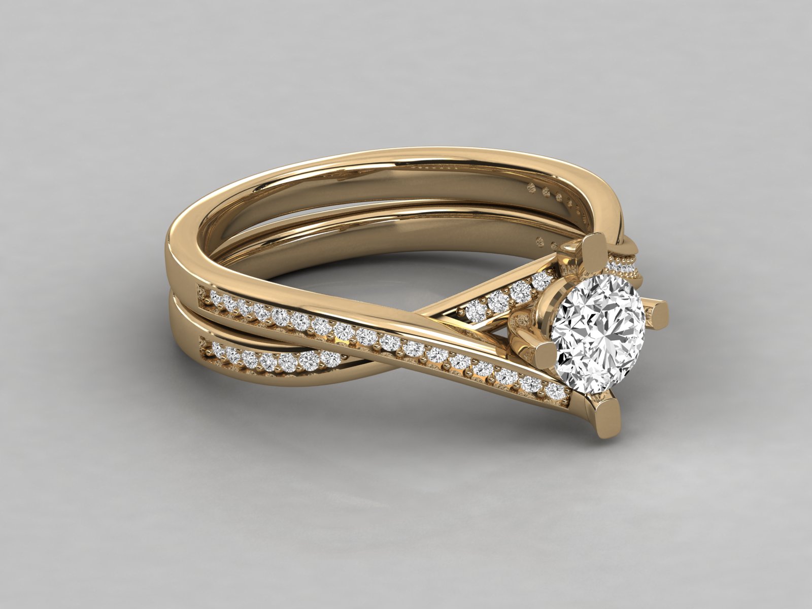 10K GOLD SOLITAIRE LAB GROWN DIAMOND  BRILLIANT RING.
