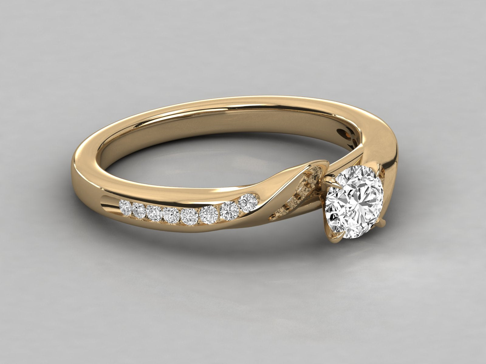 10K GOLD SOLITAIRE LAB GROWN DIAMOND LADIES  RING.