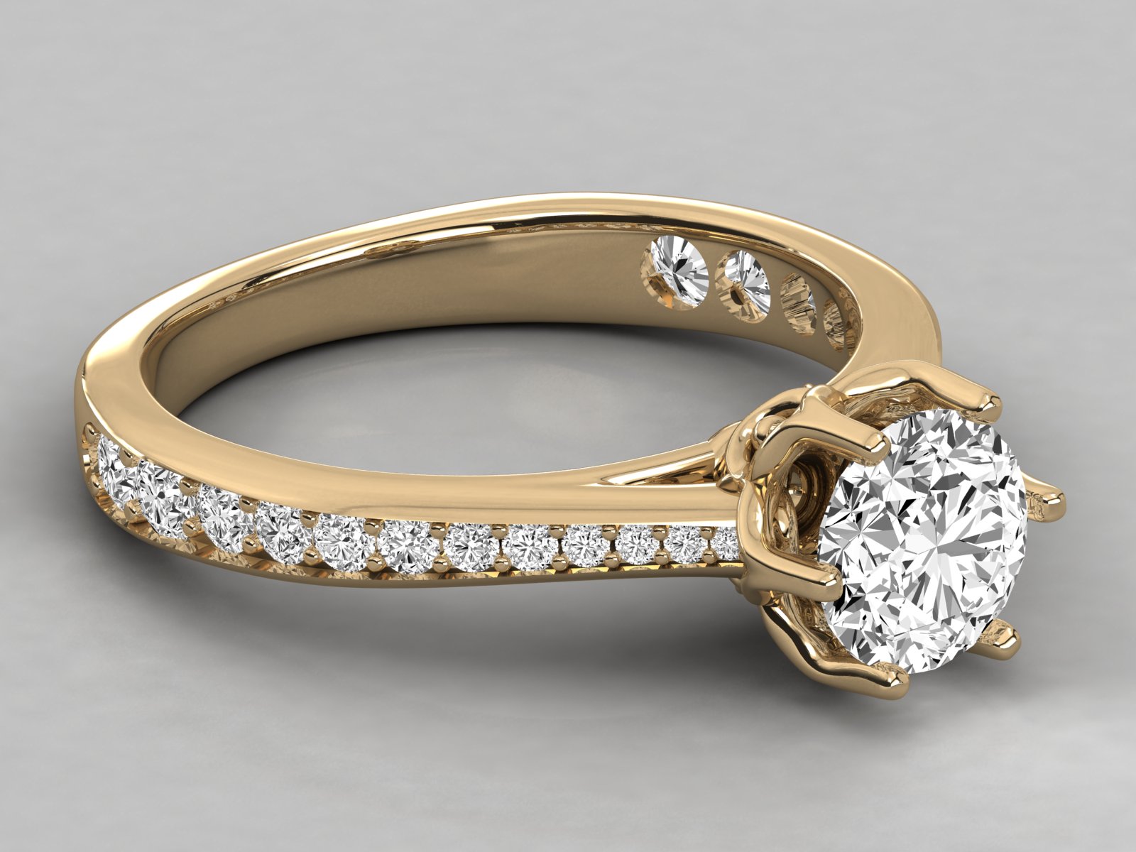 10K GOLD SOLITAIRE LAB GROWN DIAMOND LADIES  RING.