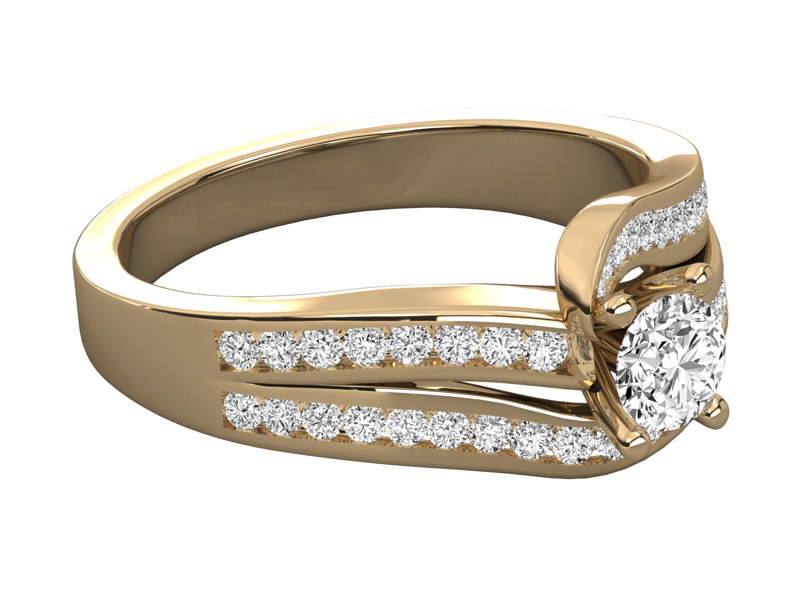 9K GOLD SOLITAIRE LAB GROWN DIAMOND  BRILLIANT RING.