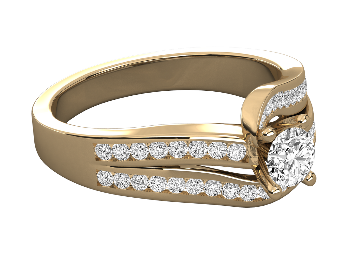 10K GOLD SOLITAIRE LAB GROWN DIAMOND LADIES  RING.