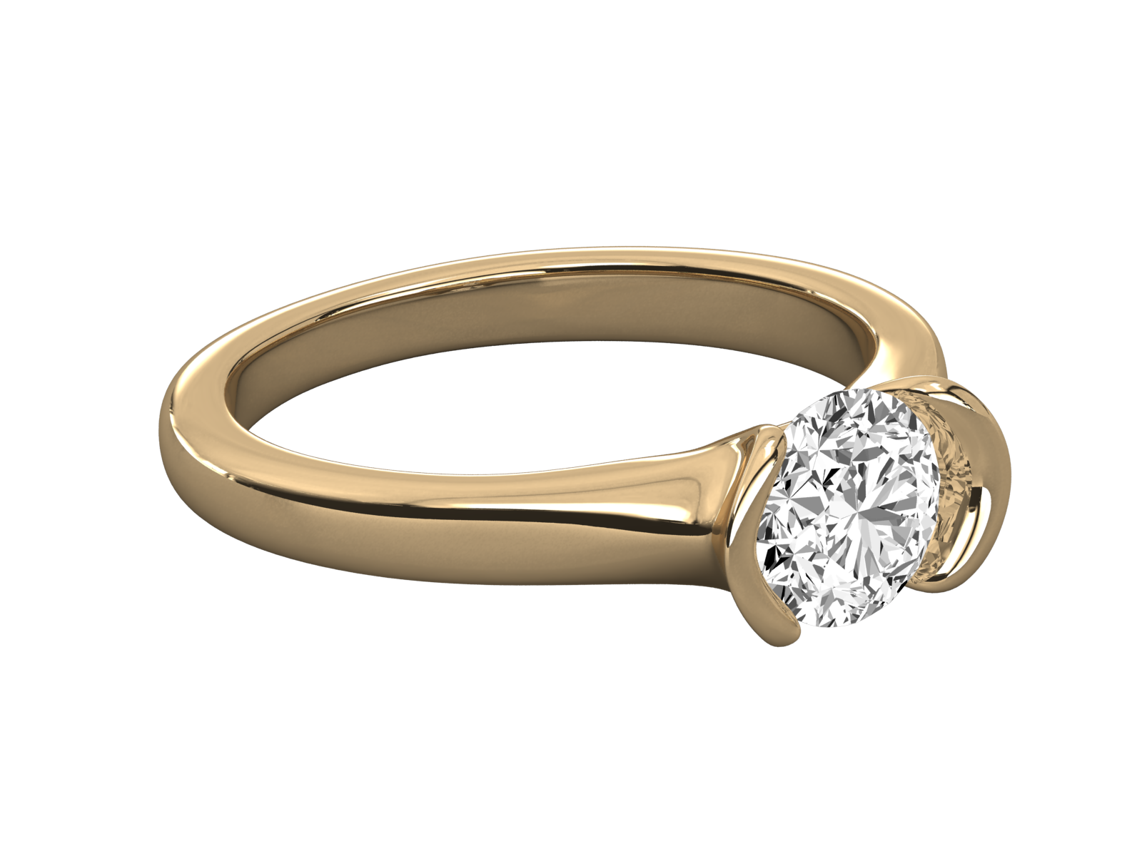 10K GOLD SOLITAIRE LAB GROWN DIAMOND LADIES  RING.