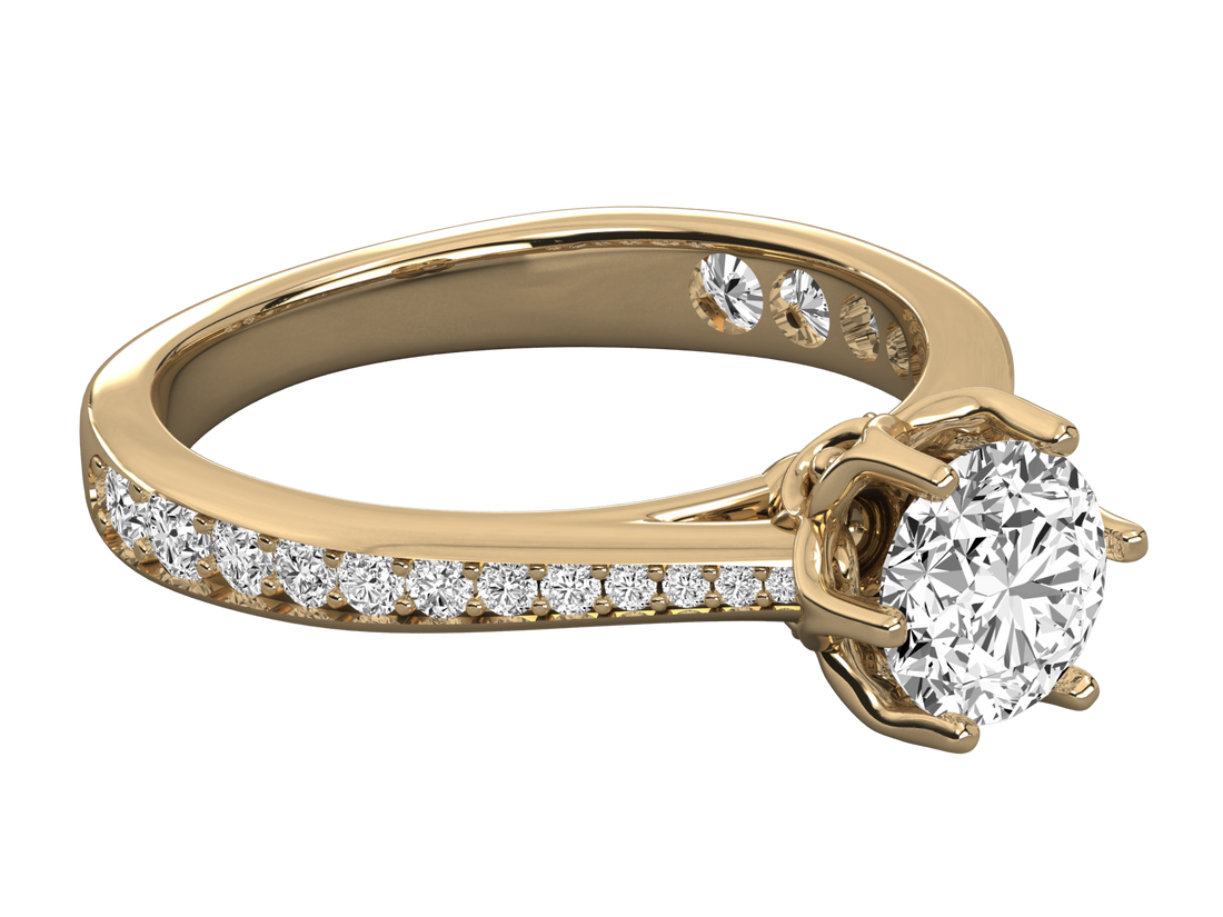 10K GOLD SOLITAIRE LAB GROWN DIAMOND LADIES  RING.