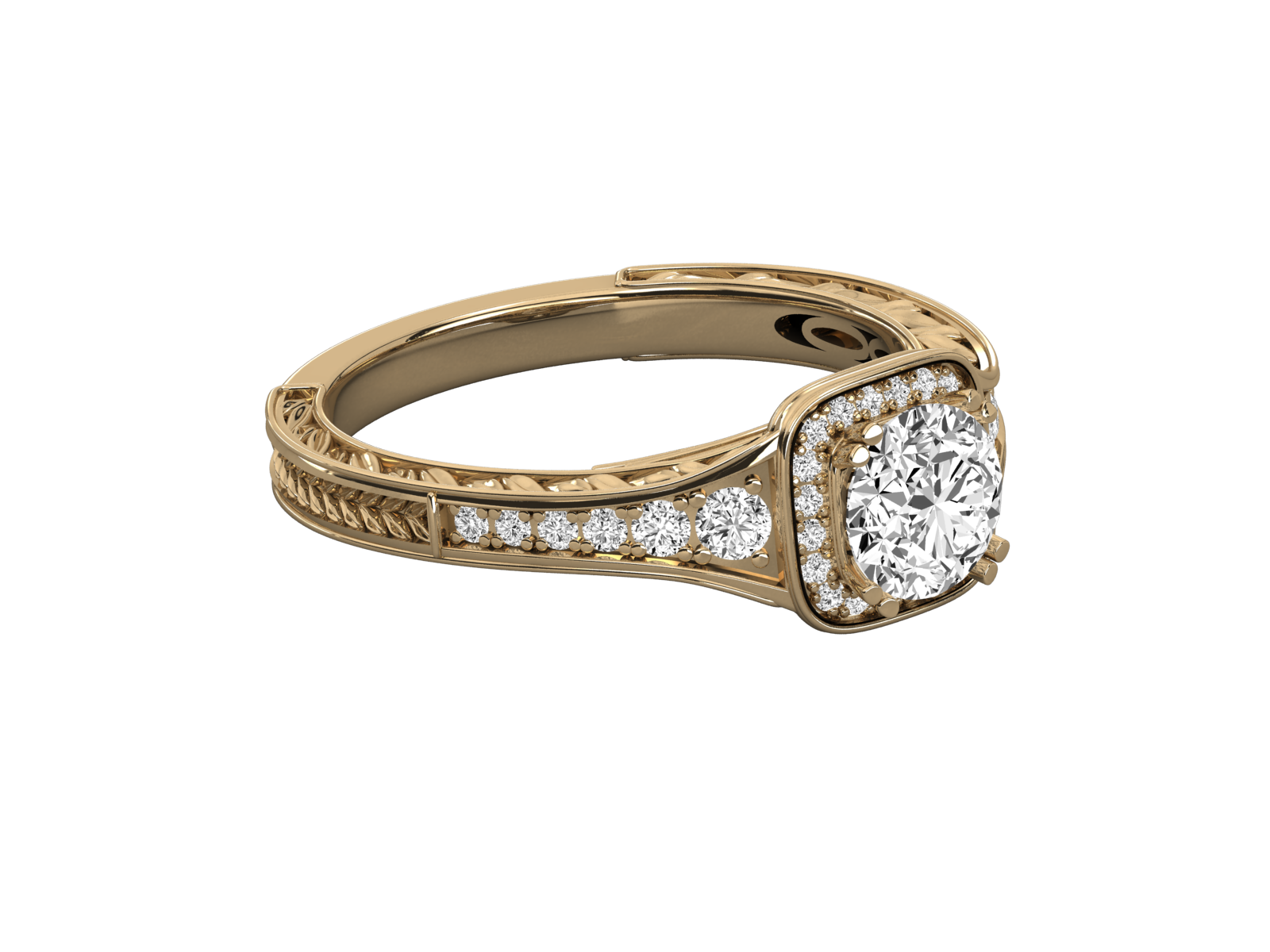9K GOLD SOLITAIRE ROUND DIAMOND LADIES BRILLIANT RING.