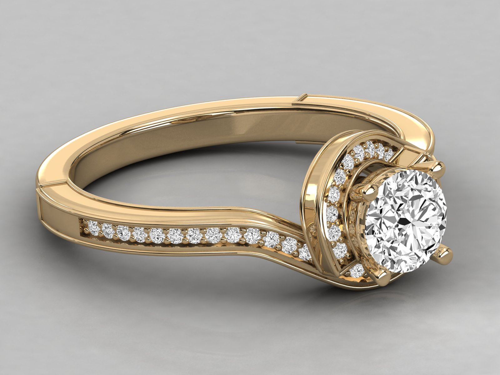 10K GOLD SOLITAIRE  LAB GROWN DIAMOND LADIES  RING.