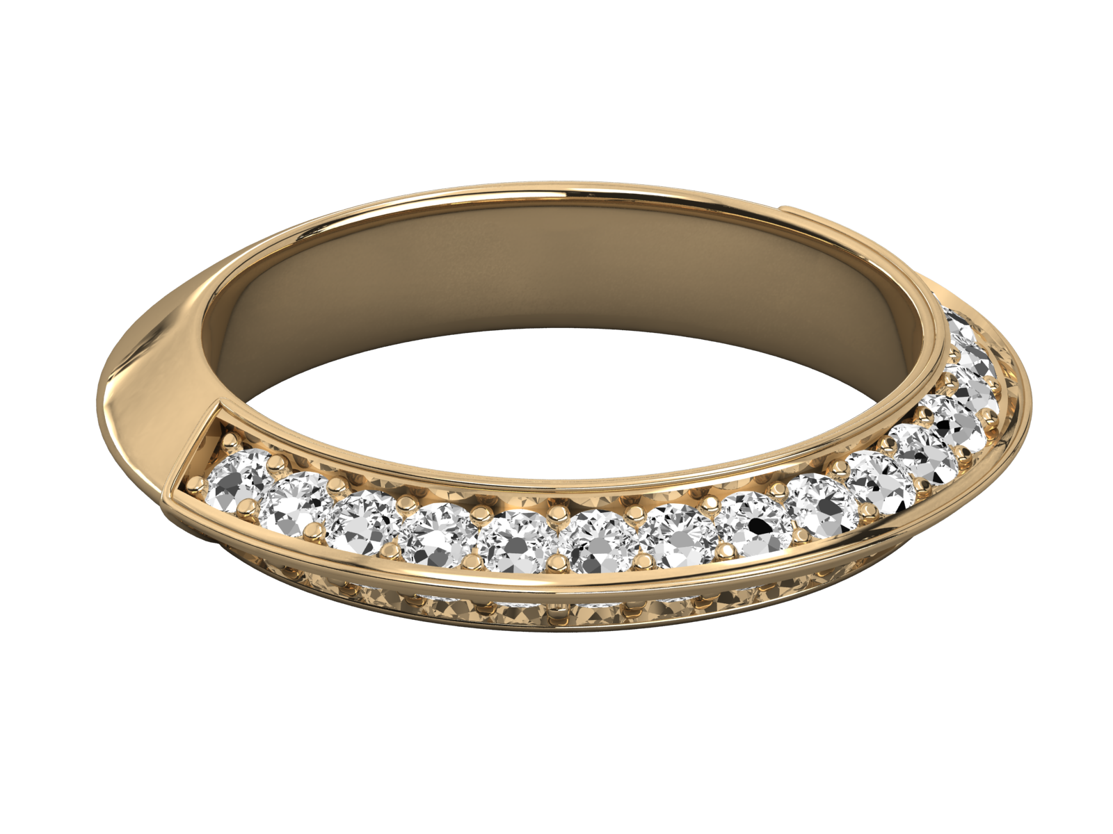 10K GOLD  LAB GROWN DIAMOND LADIES BAND RING.