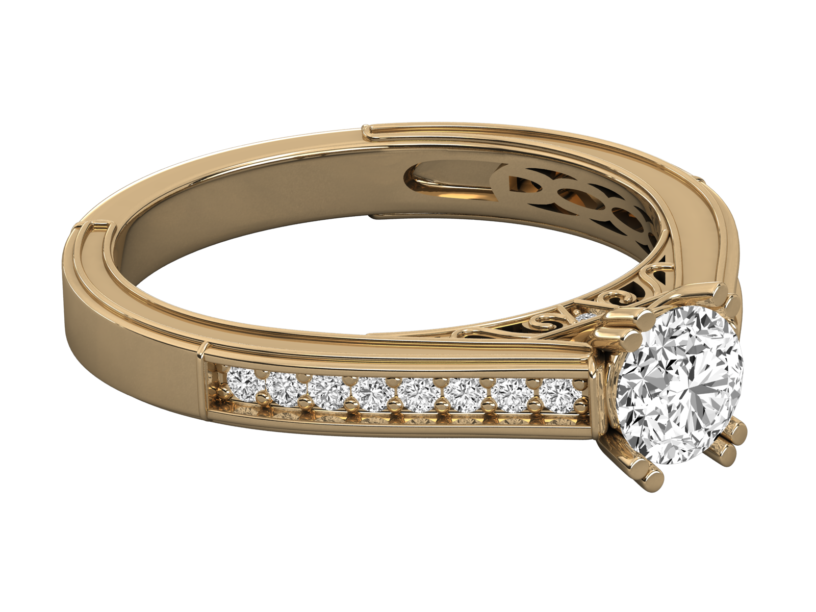 9K GOLD SOLITAIRE LAB GROWN DIAMOND LADIES  RING.