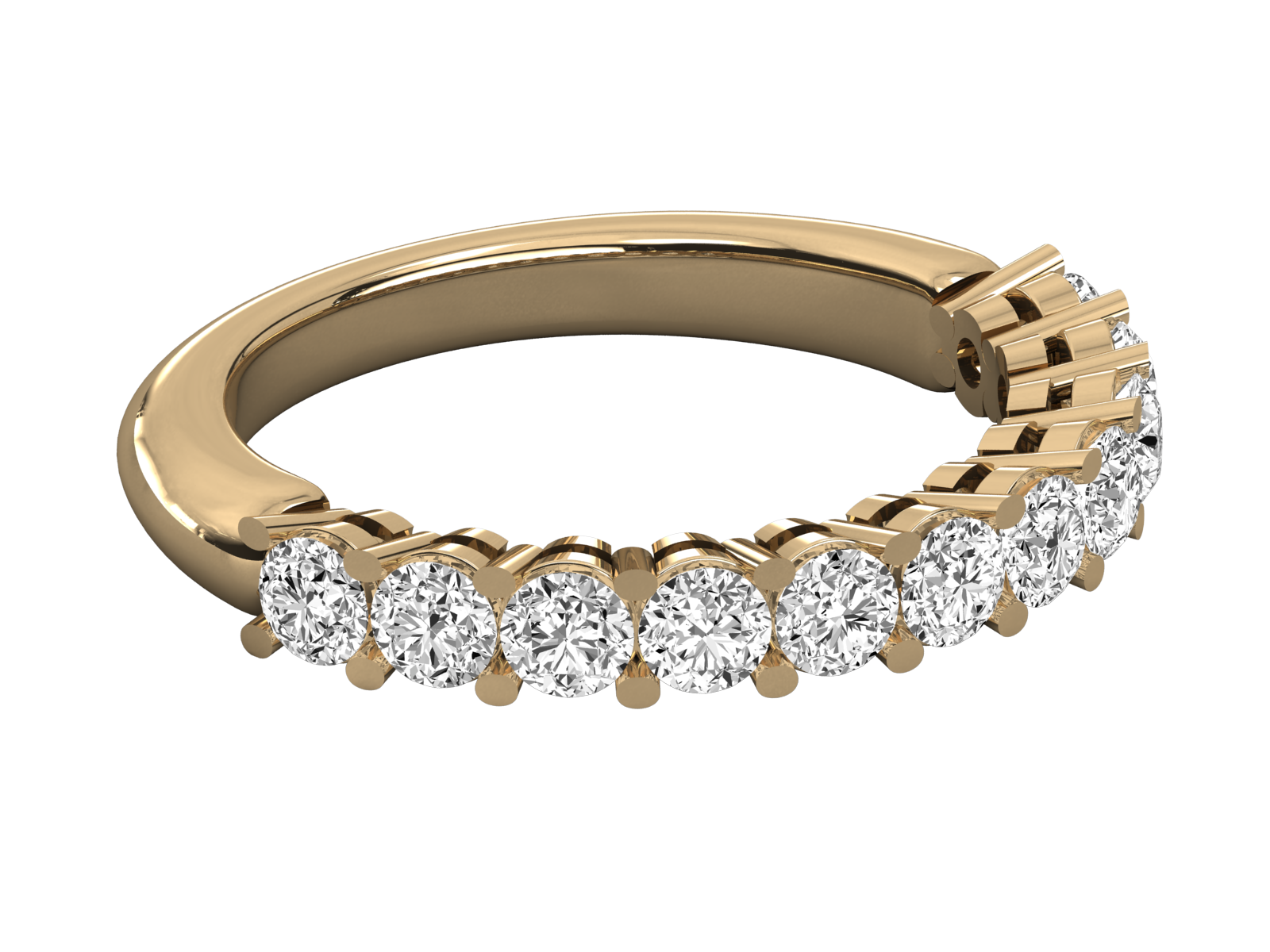 10K GOLD  LAB GROWN DIAMOND LADIES BAND RING.