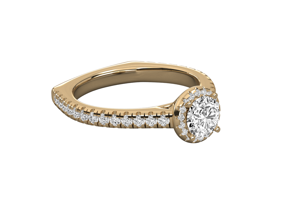 14K GOLD SOLITAIRE  DIAMOND LADIES BRILLIANT RING.