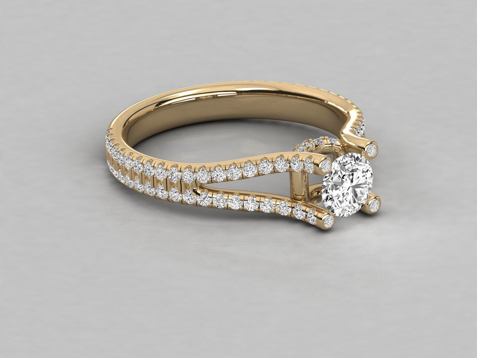 10K GOLD SOLITAIRE  LAB GROWN DIAMOND  BRILLIANT RING.
