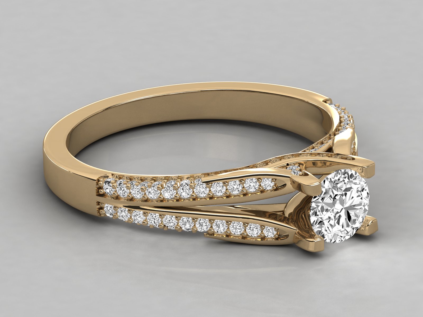 10K GOLD SOLITAIRE  LAB GROWN DIAMOND  BRILLIANT RING.