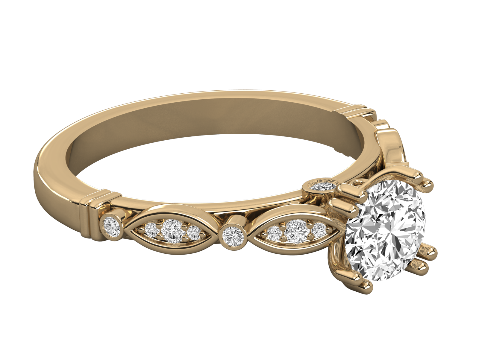 9K GOLD SOLITAIRE  LAB GROWN DIAMOND LADIES RING.