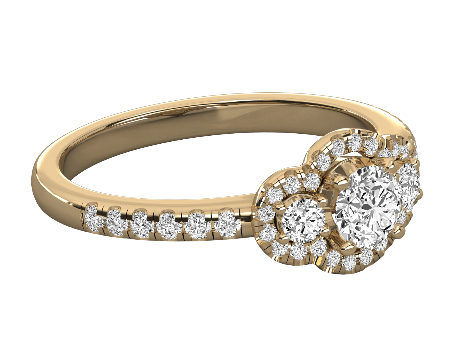 9K GOLD SOLITAIRE  LAB GROWN DIAMOND LADIES RING.