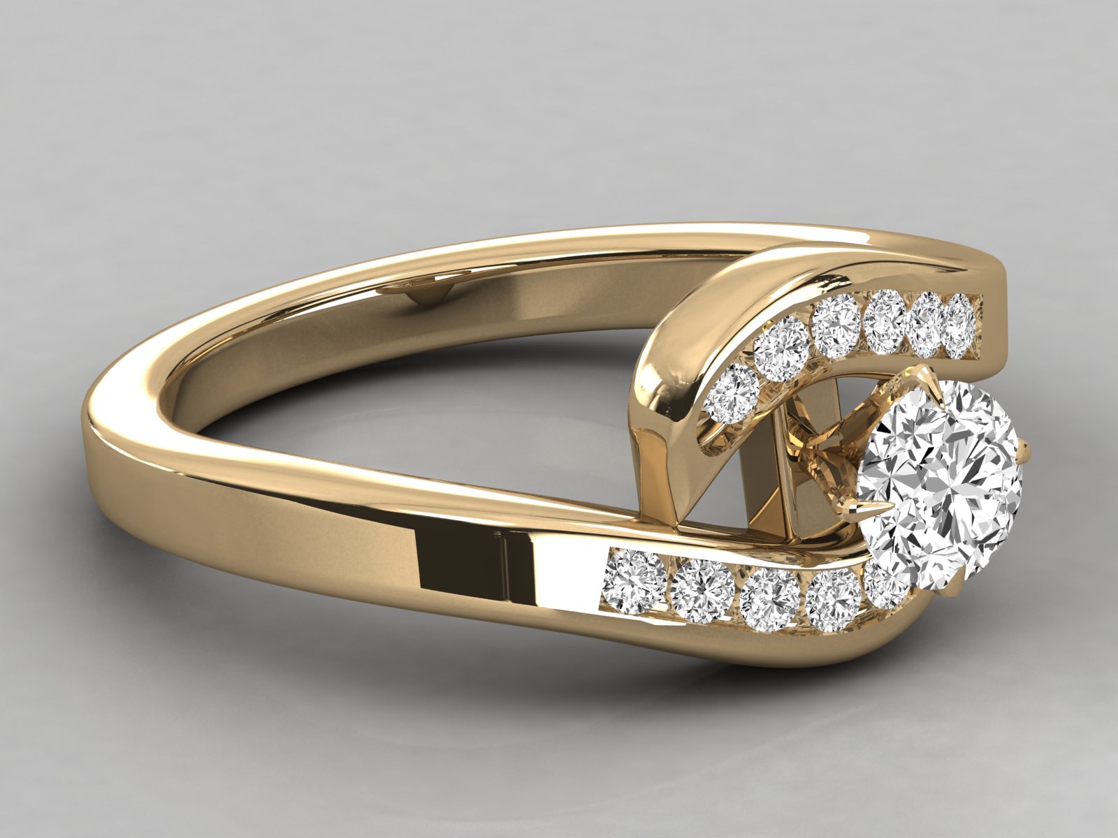 10K GOLD SOLITAIRE  LAB GROWN DIAMOND LADIES RING.