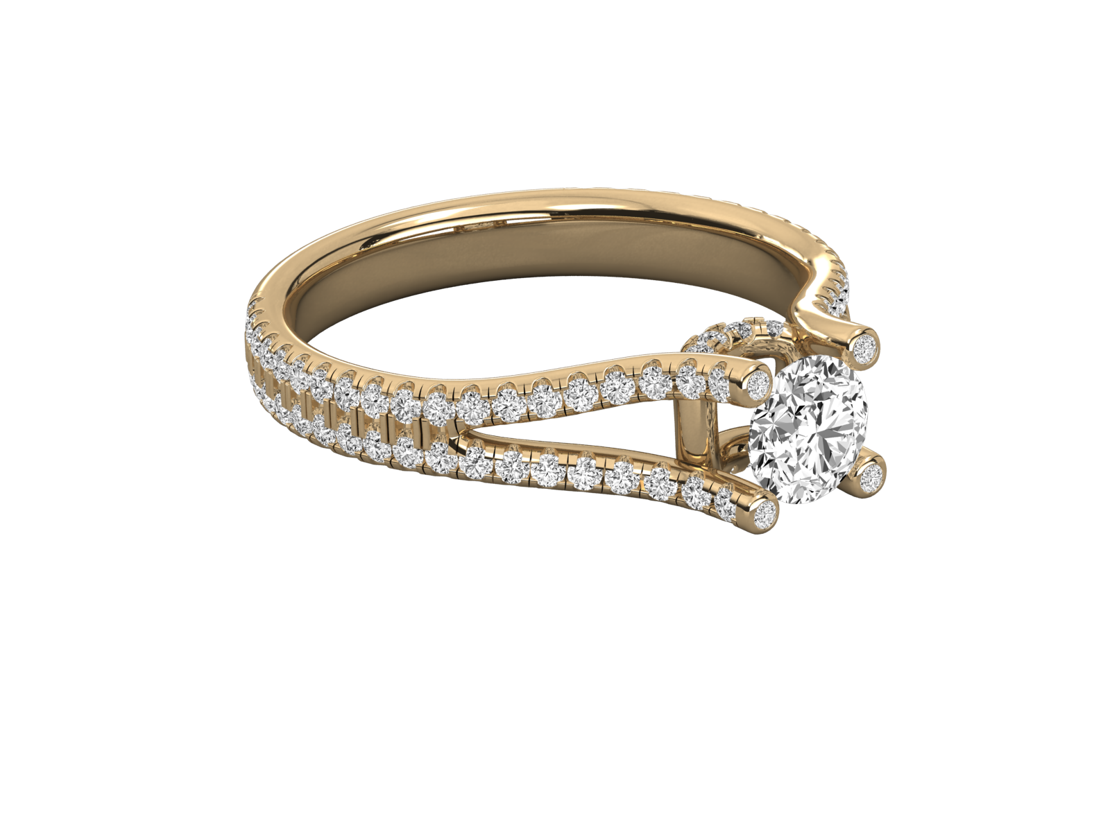 10K GOLD SOLITAIRE  LAB GROWN DIAMOND  BRILLIANT RING.