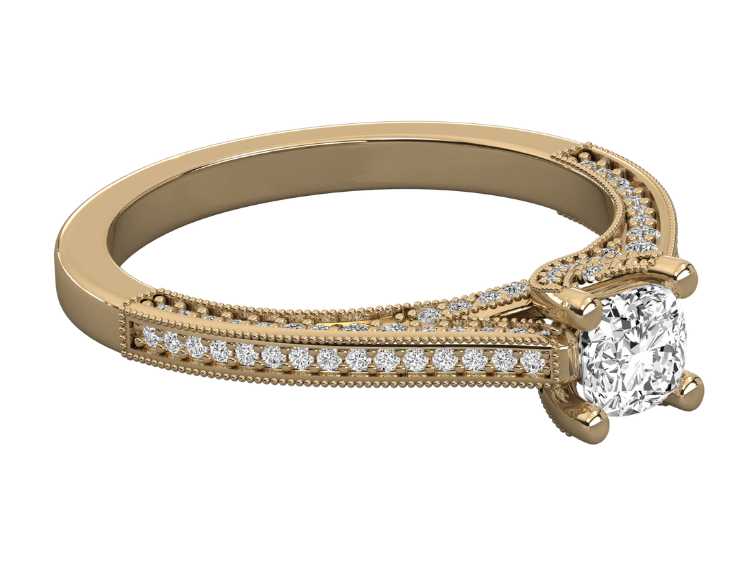 10K GOLD SOLITAIRE LAB GROWN DIAMOND LADIES  RING.