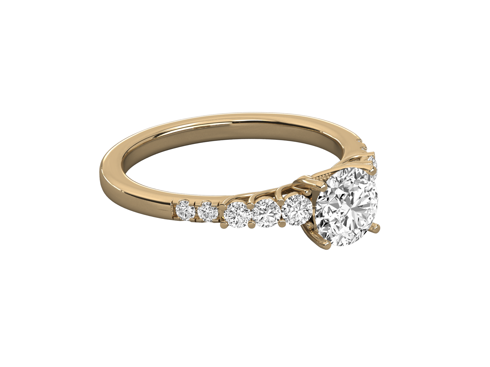 9K GOLD SOLITAIRE  LAB GROWN DIAMOND LADIES BRILLIANT RING.