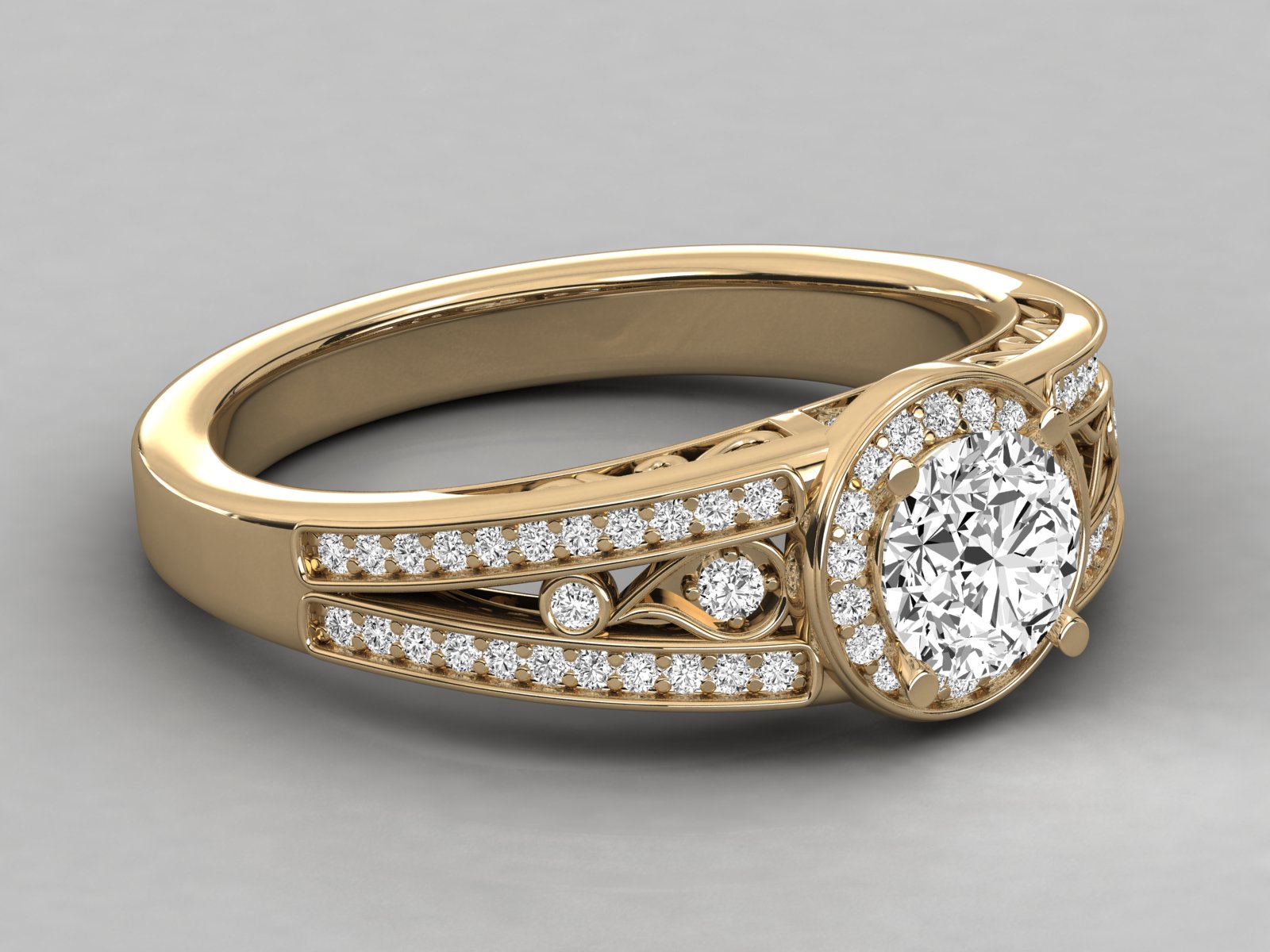 DIAMOND RING 18K GOLD SOLITAIRE  DIAMOND LADIES  RING.