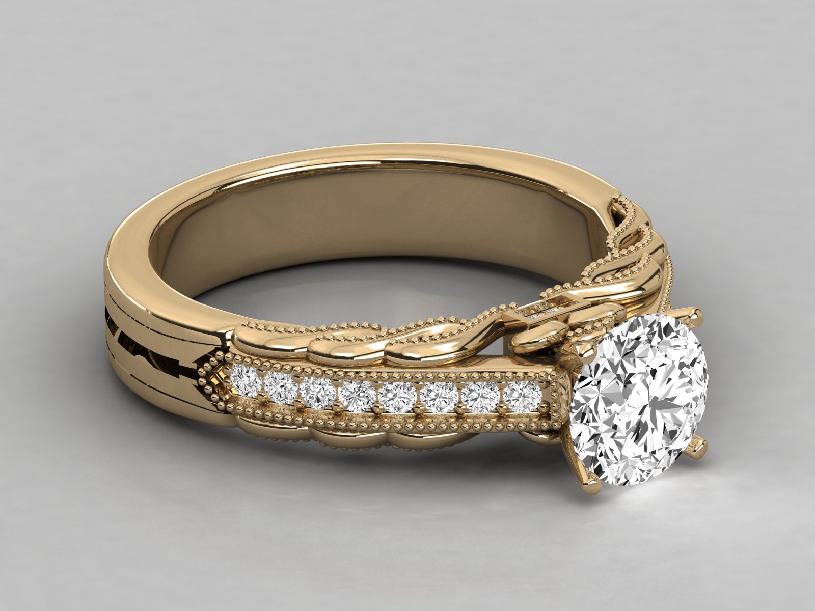 10K GOLD SOLITAIRE  LAB GROWN DIAMOND LADIES  RING.