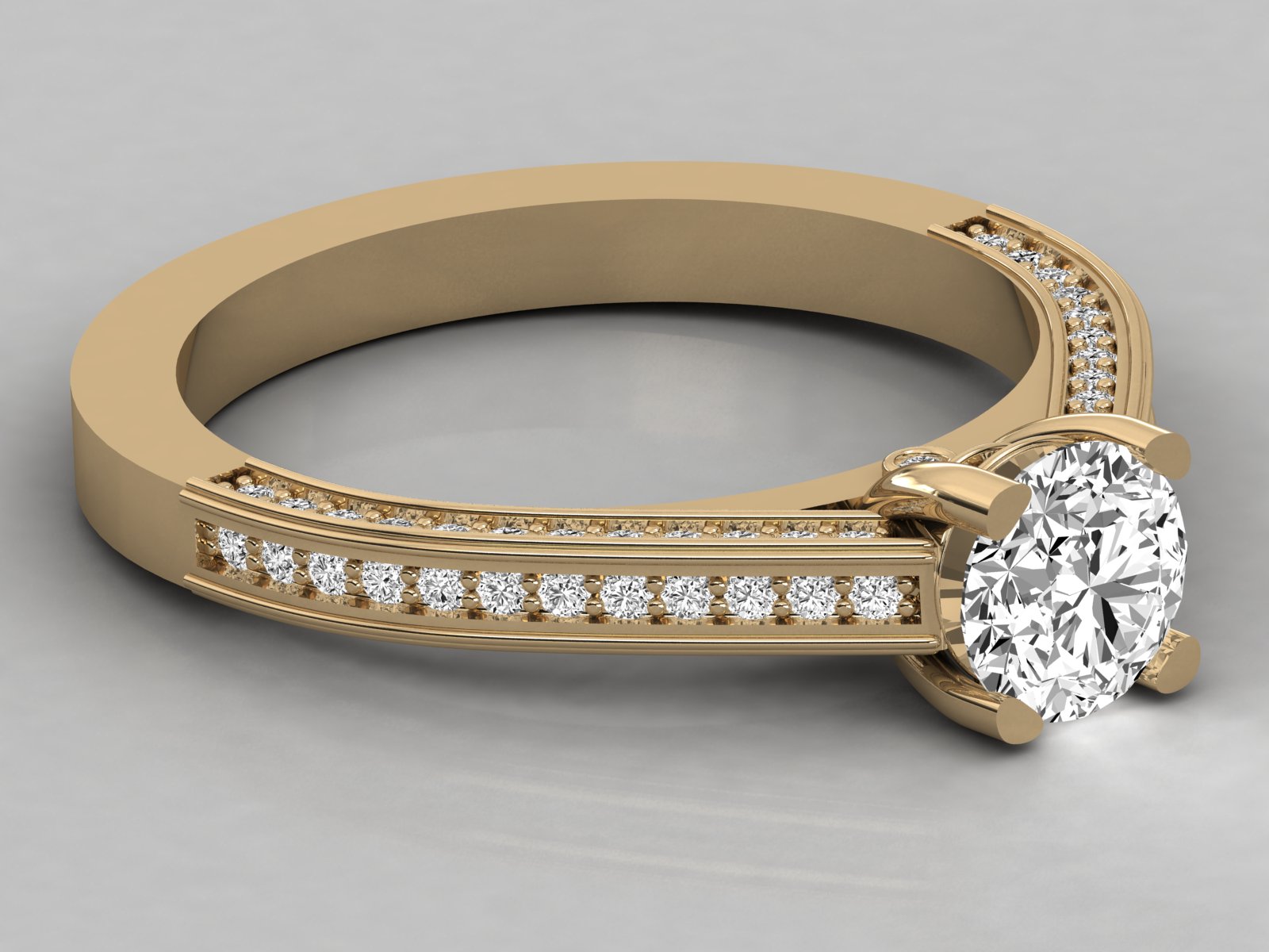 10K GOLD SOLITAIRE  LAB GROWN DIAMOND LADIES RING.
