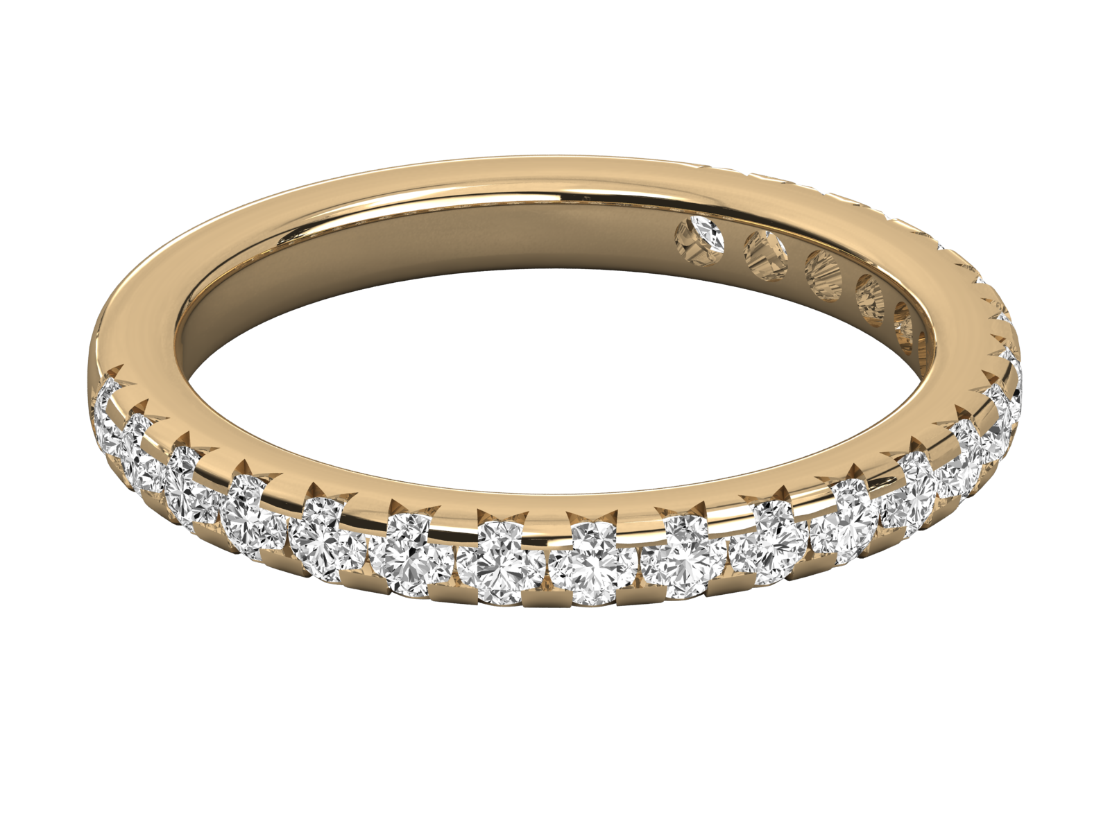 10K GOLD  LAB GROWN DIAMOND LADIES BAND RING.