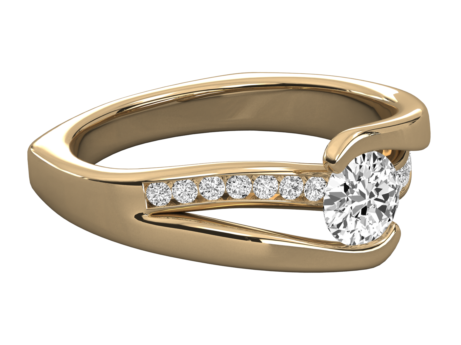 10K GOLD SOLITAIRE  LAB GROWN DIAMOND  BRILLIANT RING.