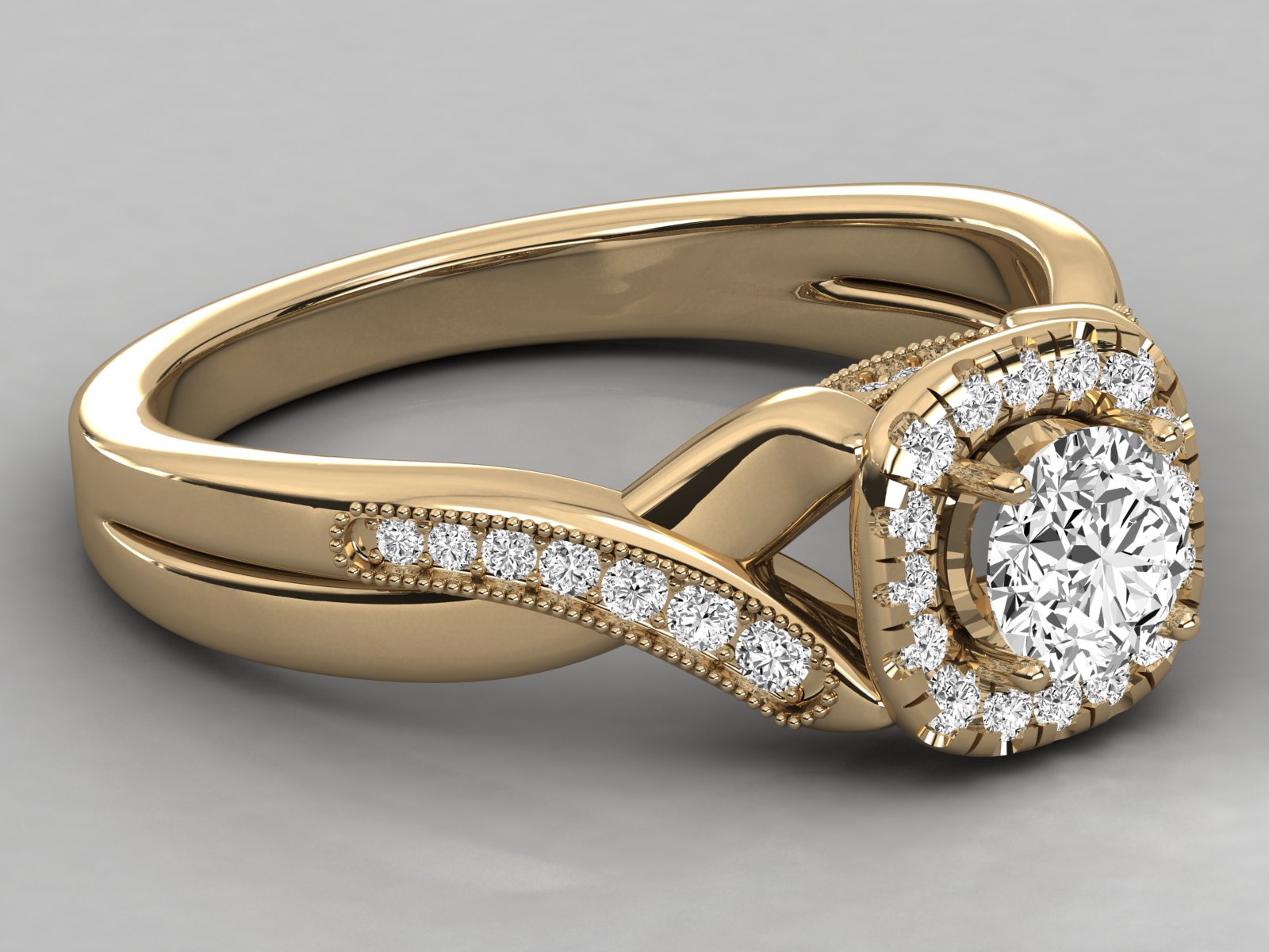 10K GOLD SOLITAIRE LAB GROWN DIAMOND LADIES  RING.
