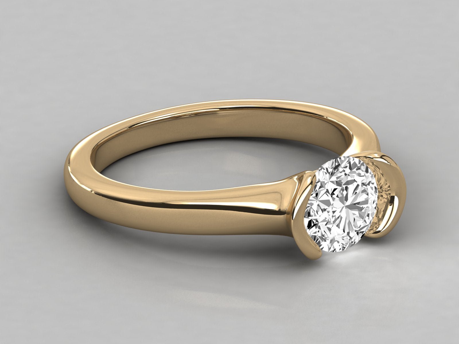 10K GOLD SOLITAIRE LAB GROWN DIAMOND LADIES  RING.