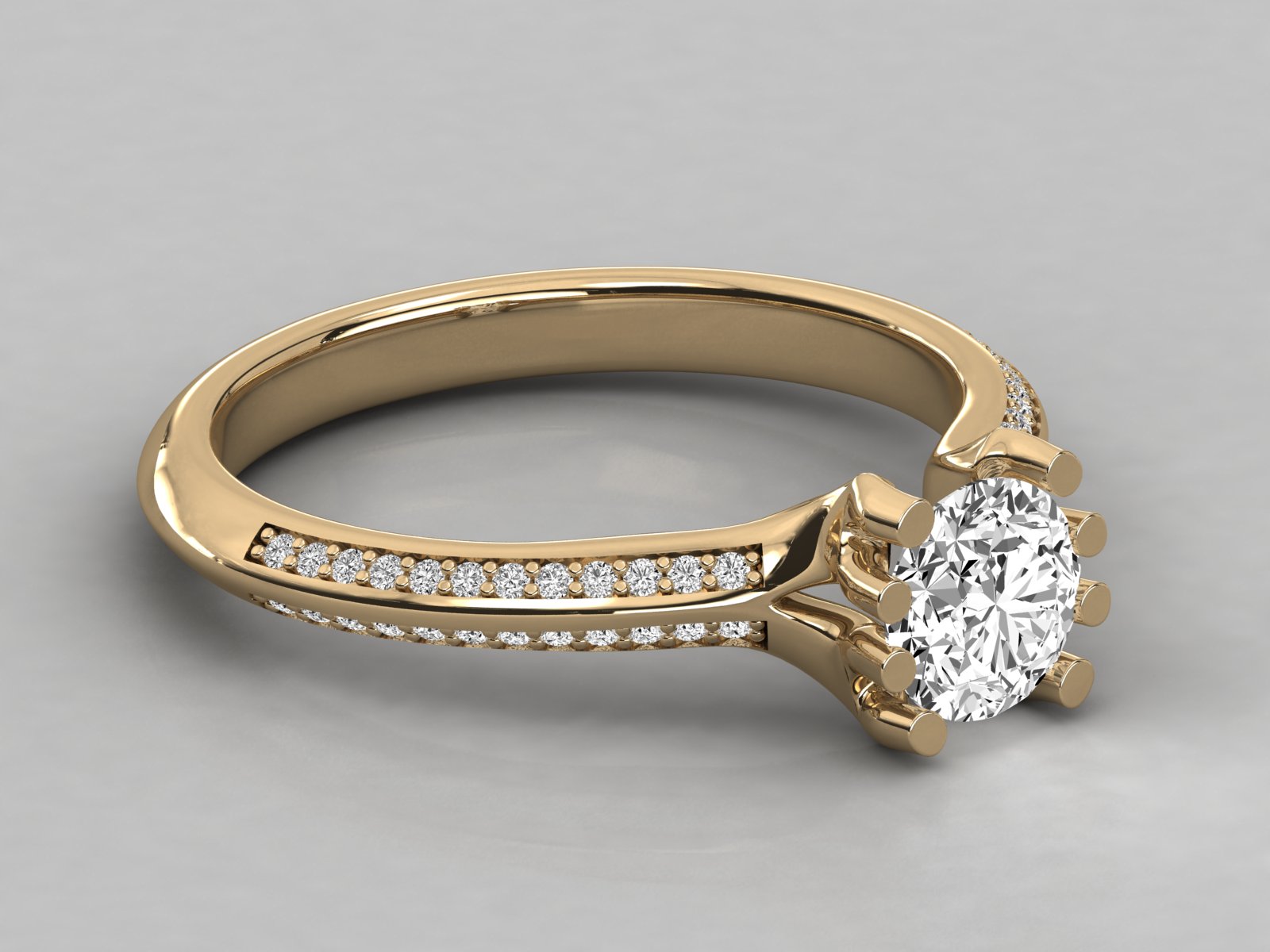 10K GOLD SOLITAIRE  LAB GROWN DIAMOND LADIES  RING.