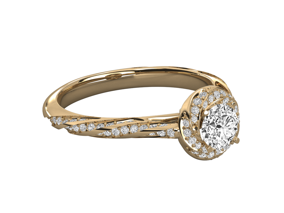 10k GOLD SOLITAIRE  LAB GROWN DIAMOND RING.