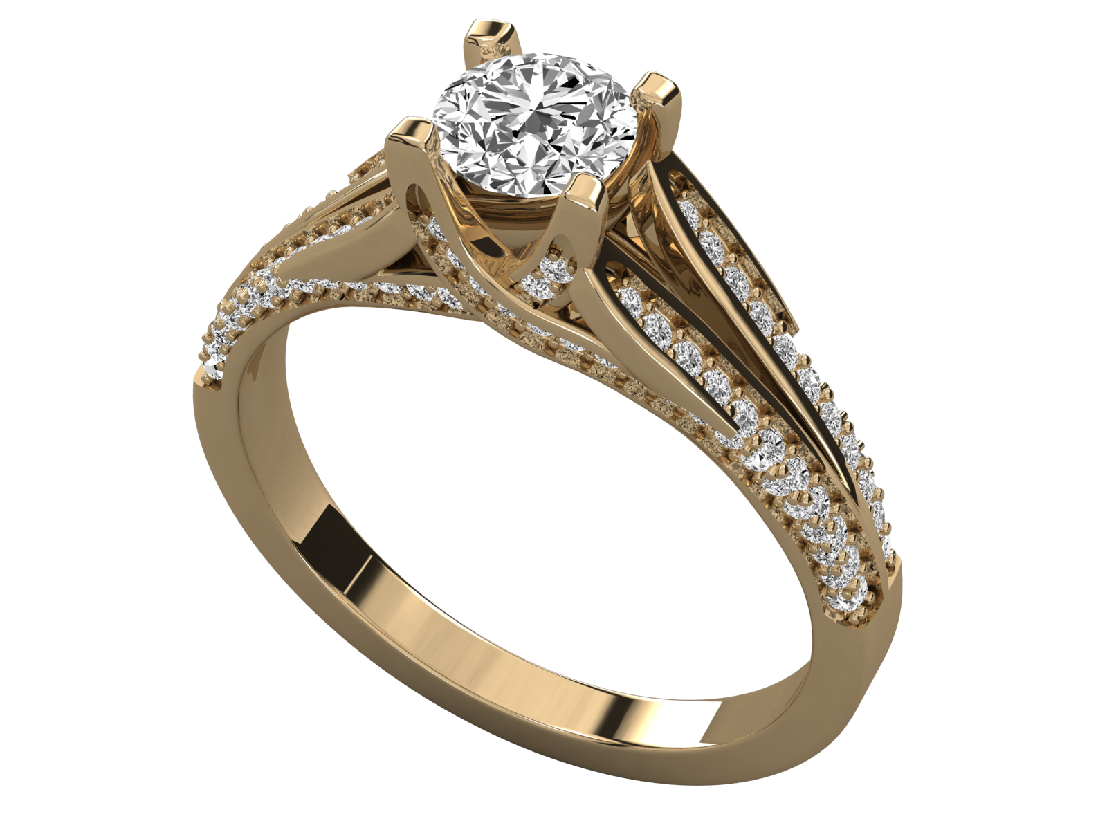 10K GOLD SOLITAIRE DIAMOND LADIES BRILLIANT RING.
