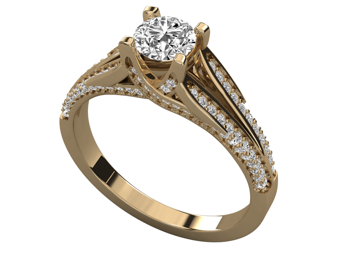 10K GOLD SOLITAIRE DIAMOND LADIES BRILLIANT RING.