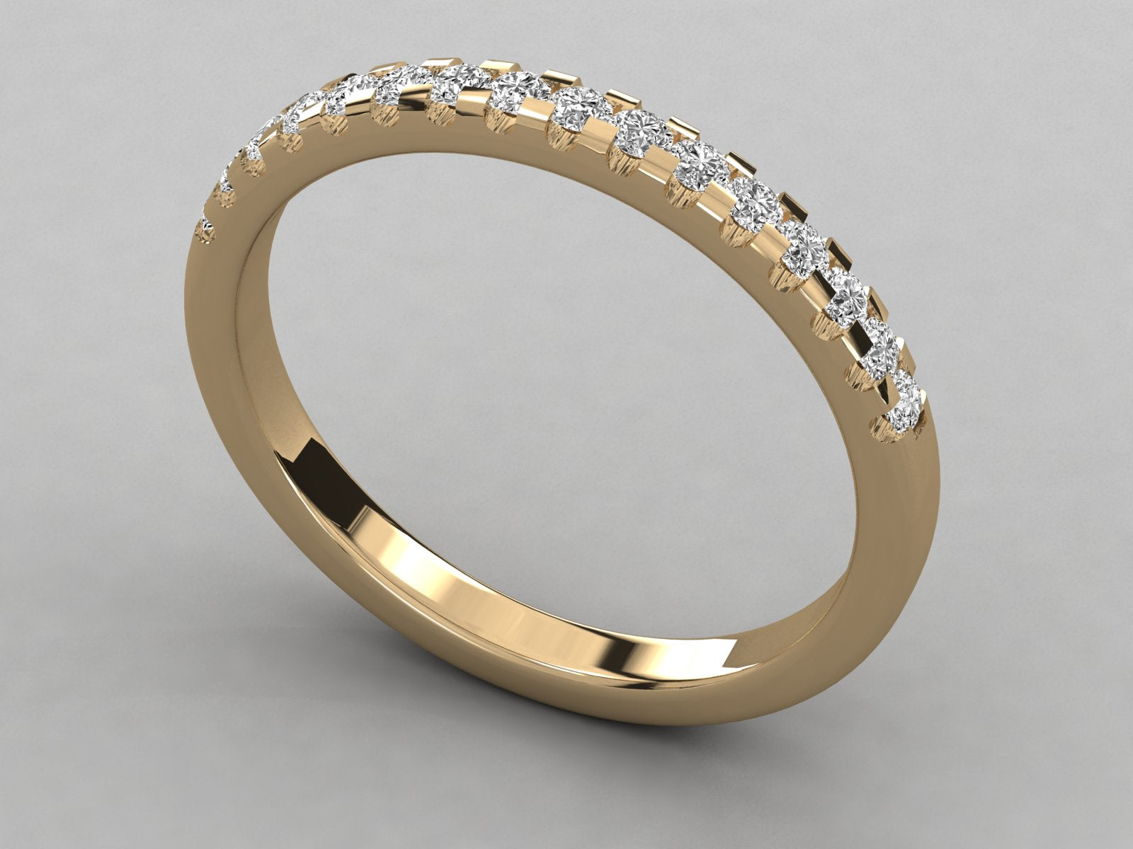 10K GOLD  LAB GROWN DIAMOND LADIES BAND RING.