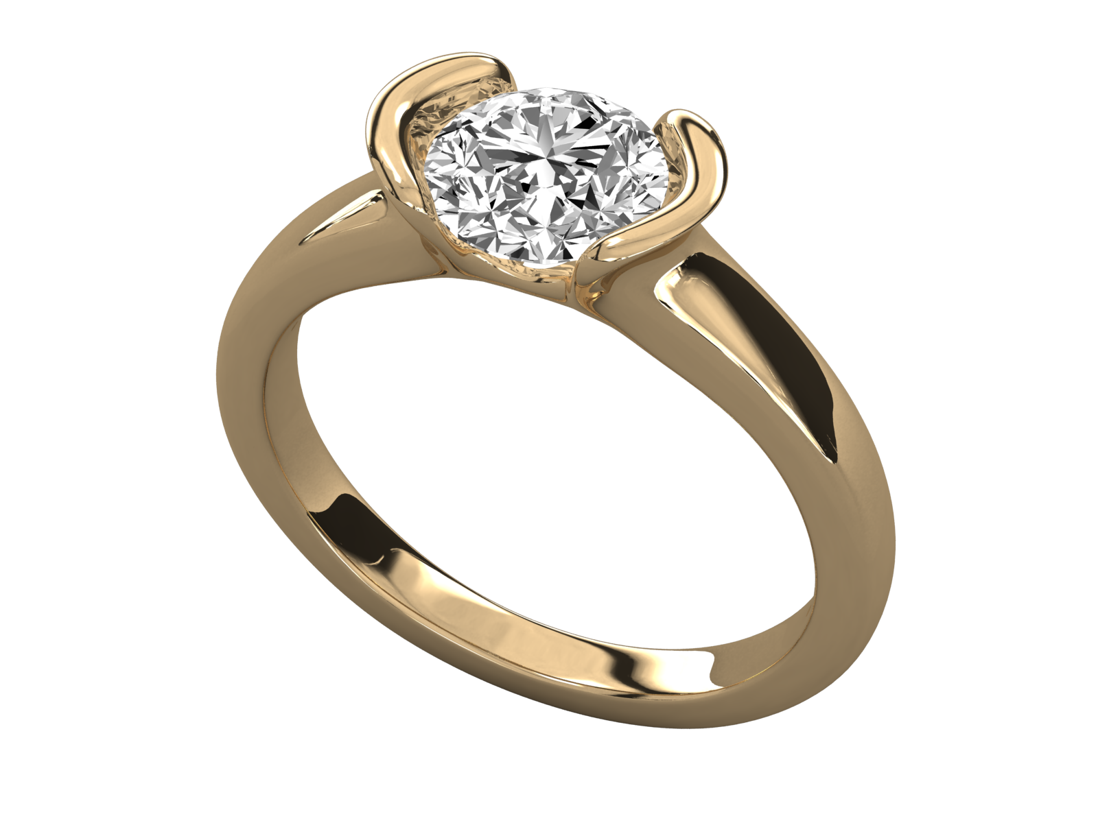 10K  GOLD  SOLITAIRE  LAB GROWN DIAMOND LADIES  RING.