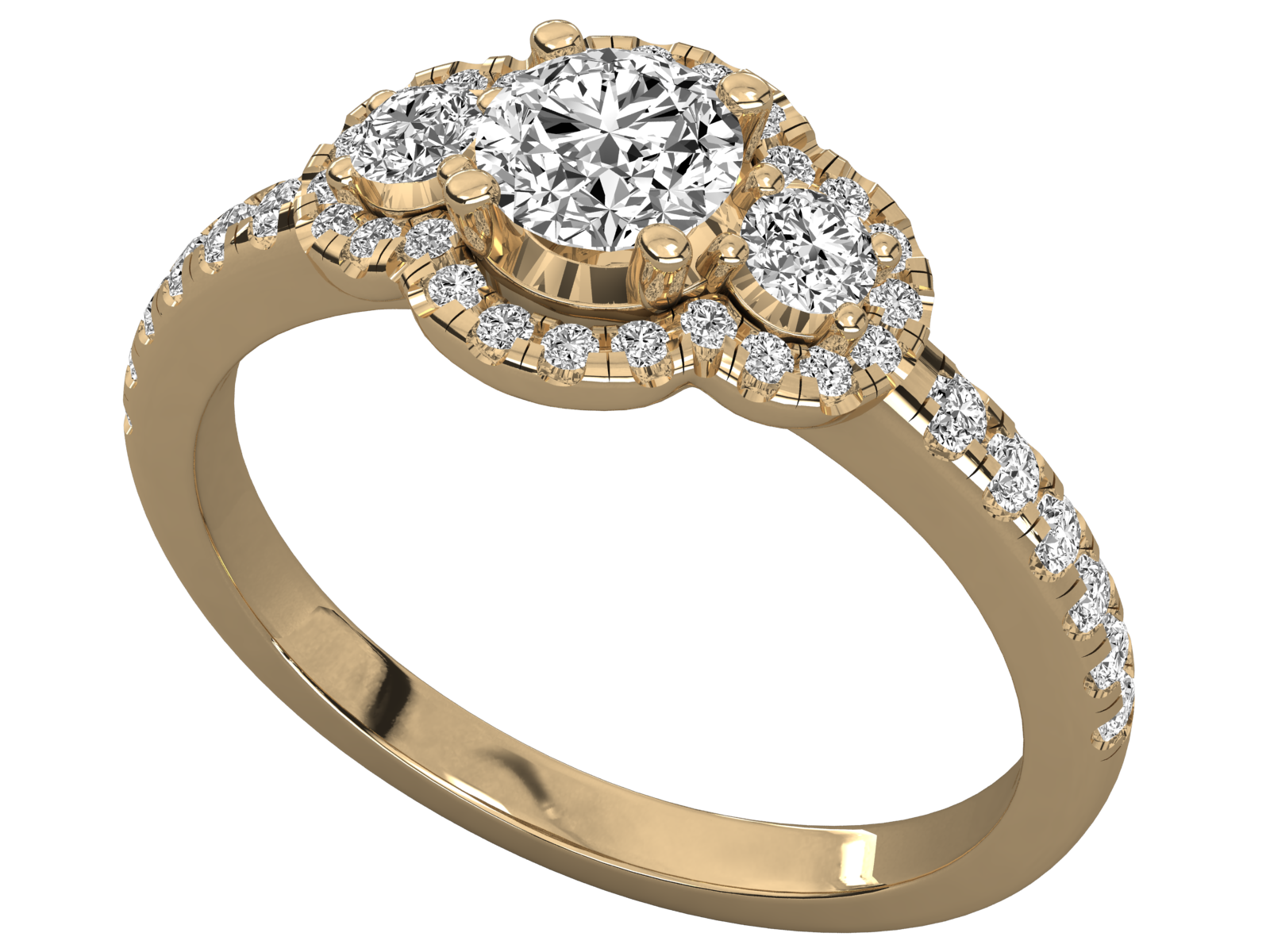9K GOLD SOLITAIRE  LAB GROWN DIAMOND LADIES RING.