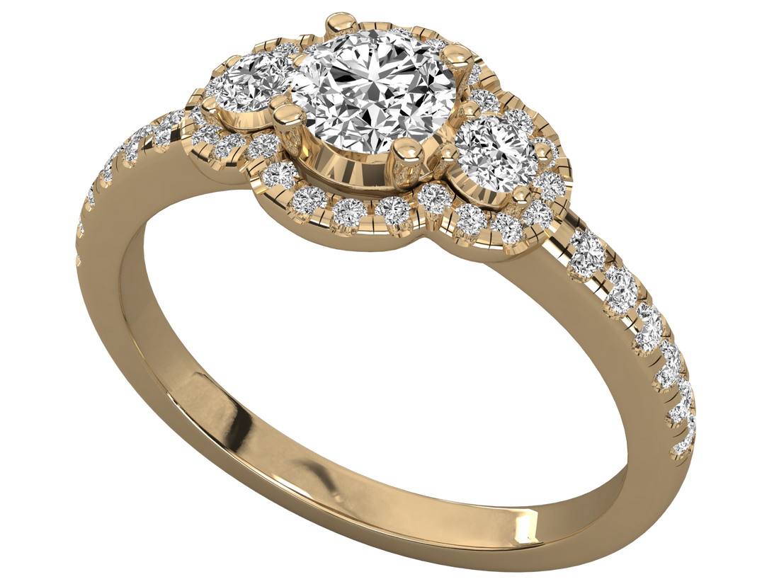 10K GOLD SOLITAIRE LAB GROWN DIAMOND LADIES RING.