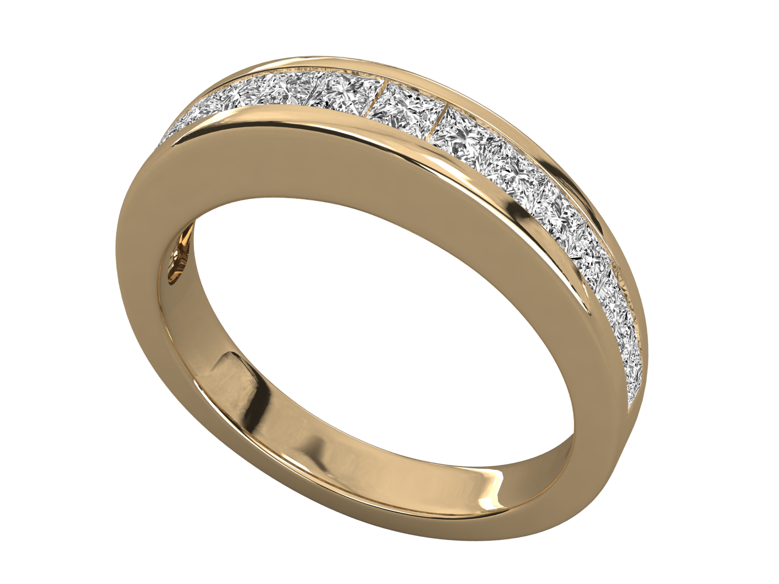 10K GOLD  LAB GROWN DIAMOND LADIES BAND RING.