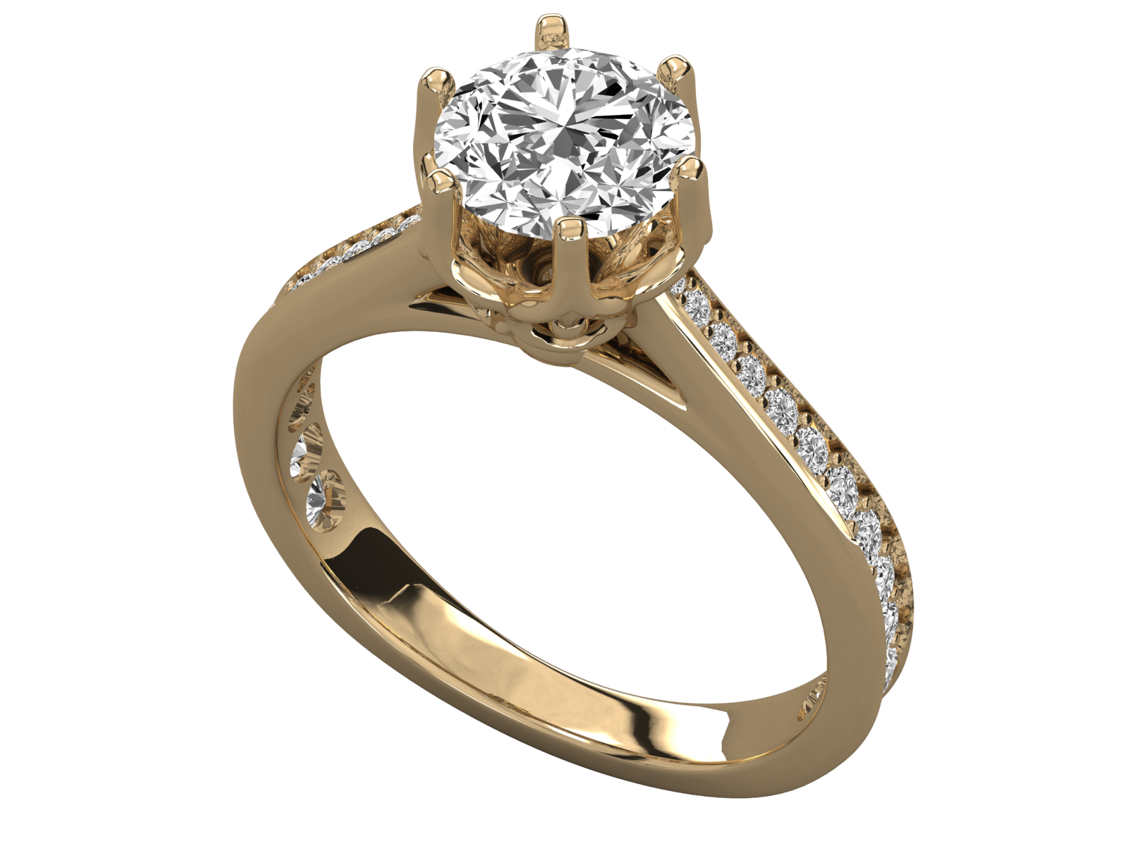 10K GOLD SOLITAIRE LAB GROWN DIAMOND LADIES  RING.