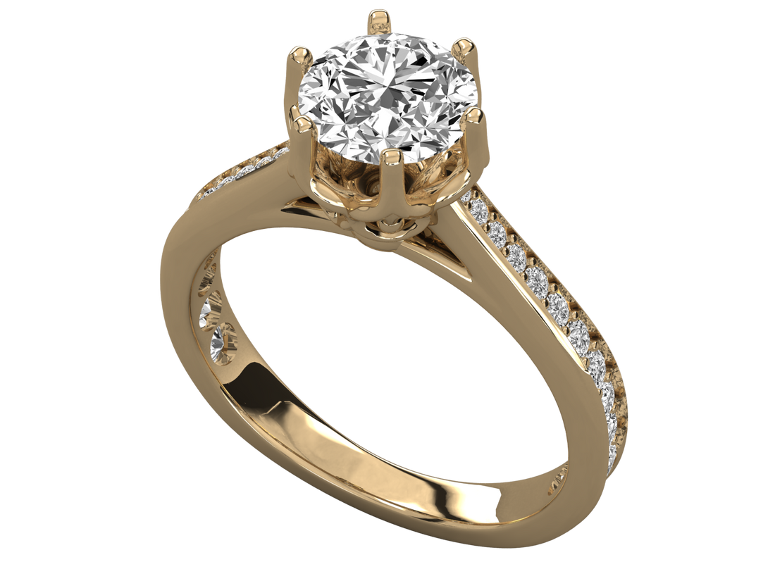 10K GOLD SOLITAIRE LAB GROWN DIAMOND LADIES  RING.