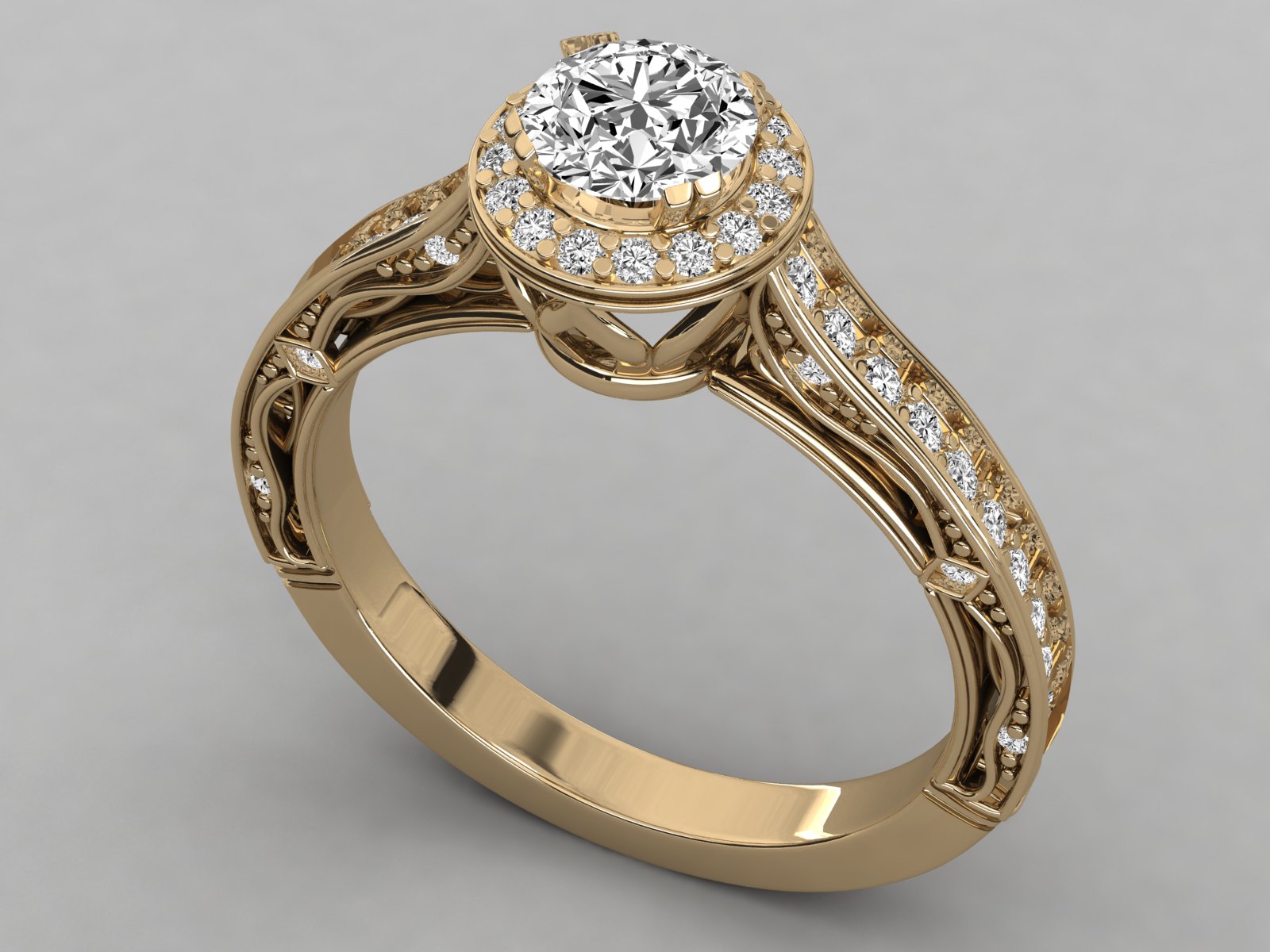 9K GOLD SOLITAIRE LAB GROWN DIAMOND LADIES  RING.
