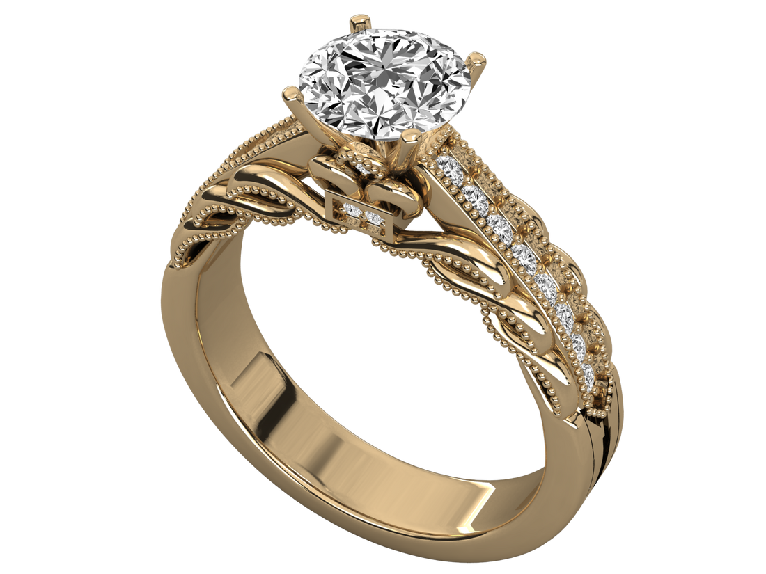 10K GOLD SOLITAIRE  LAB GROWN DIAMOND LADIES  RING.