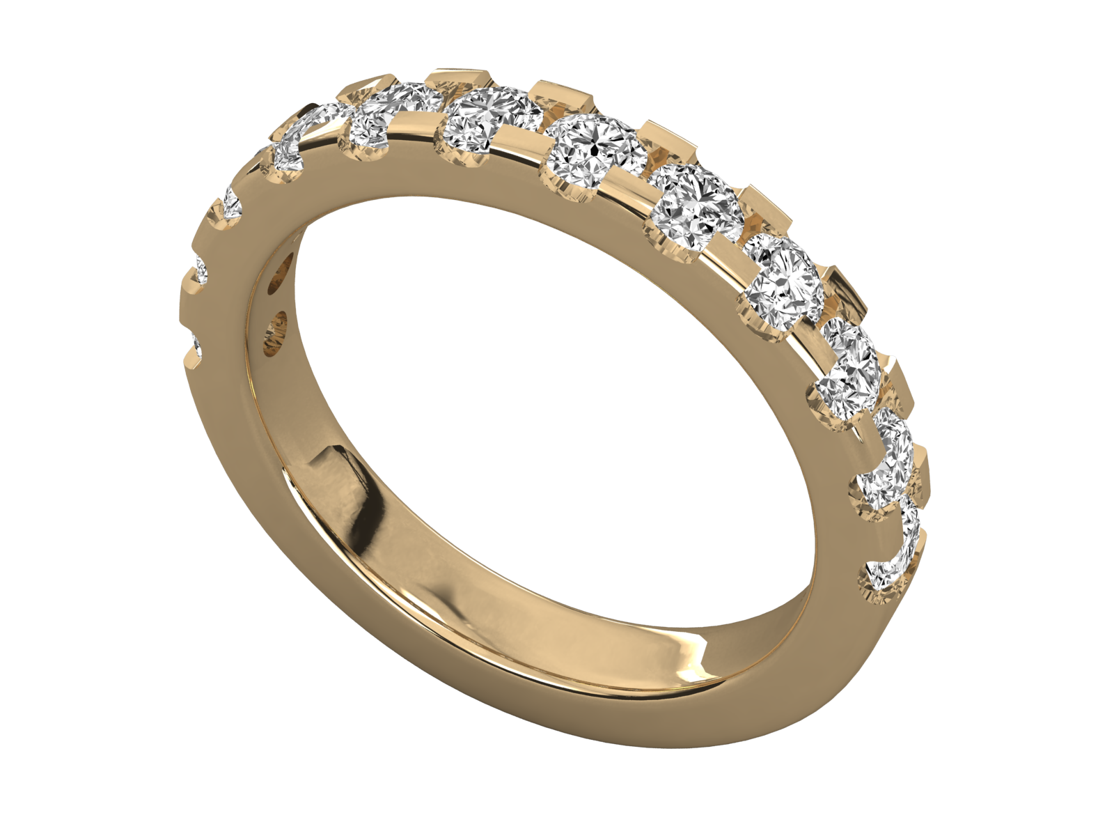 10K GOLD  LAB GROWN DIAMOND LADIES BAND RING.