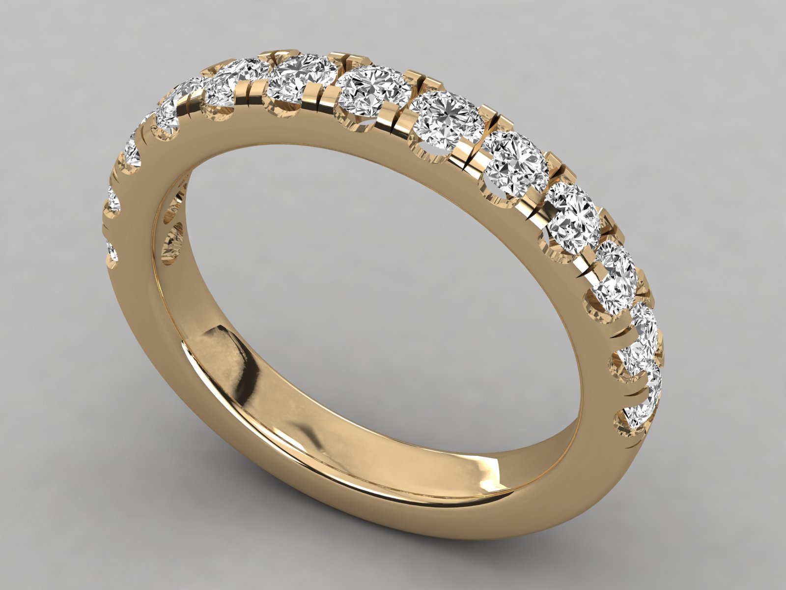 10K GOLD  LAB GROWN DIAMOND LADIES BAND RING.