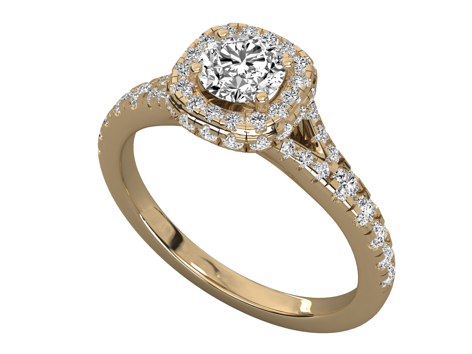 9K GOLD SOLITAIRE ROUND DIAMOND LADIES BRILLIANT RING.