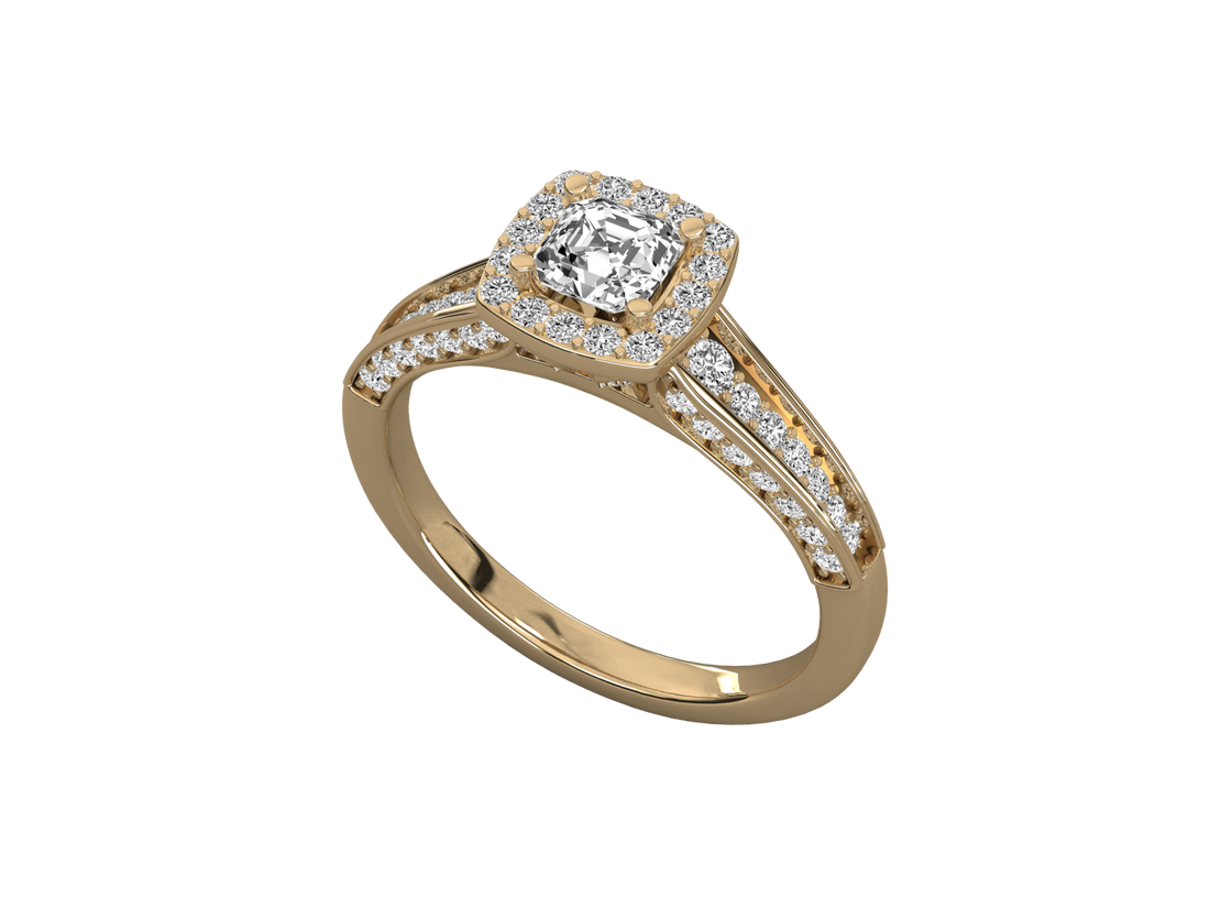 10K GOLD SOLITAIRE LAB GROWN DIAMOND LADIES  RING.