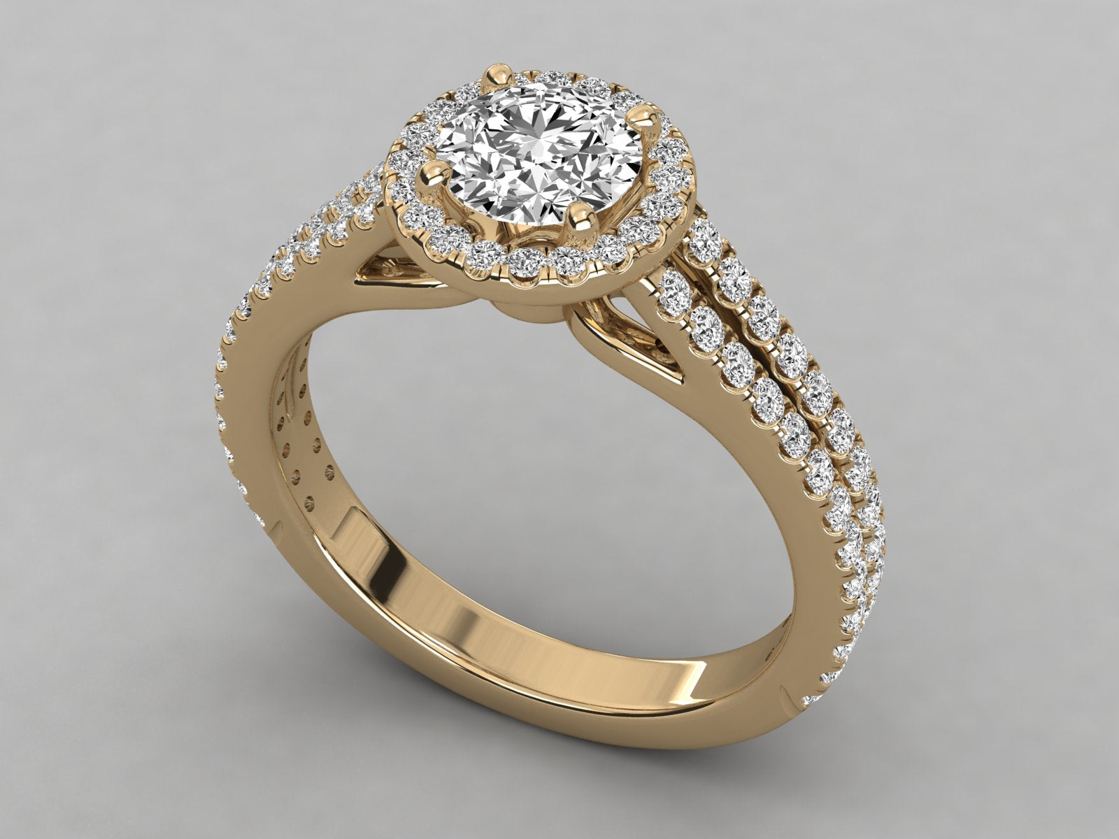 9K GOLD SOLITAIRE LAB GROWN DIAMOND LADIES  RING.