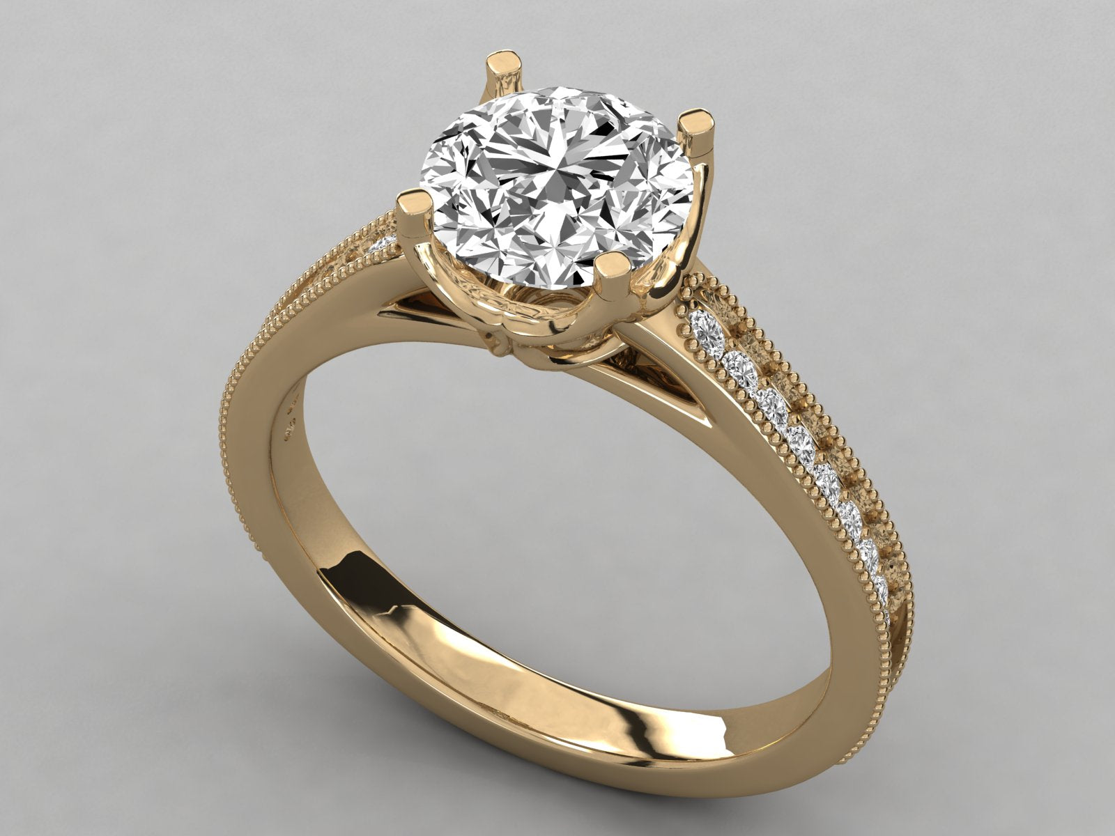 10K GOLD SOLITAIRE  LAB GROWN DIAMOND LADIES  RING.